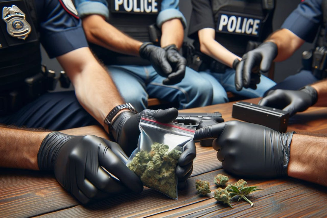 Politiet konfiskerte en pose med cannabis