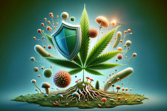 Animert cannabisblad med skjold