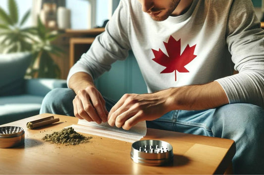 Kanadisk mann med en cannabis