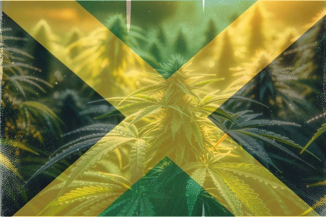 Cannabis og jamaicansk flagg