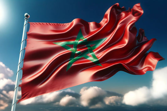 vifter med Marokkos flagg