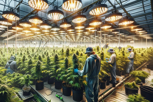 En innendørs cannabisfarm