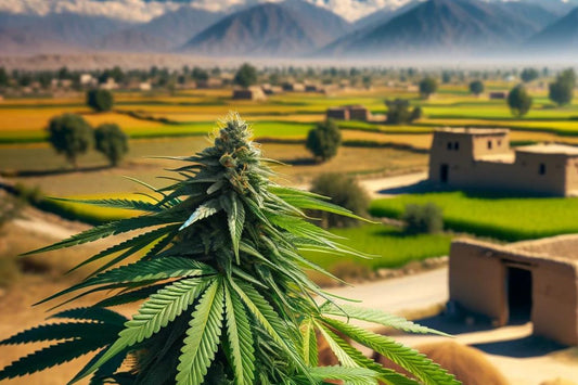 Cannabisplante på den pakistanske landsbygda