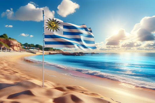 Vifter med Uruguays flagg