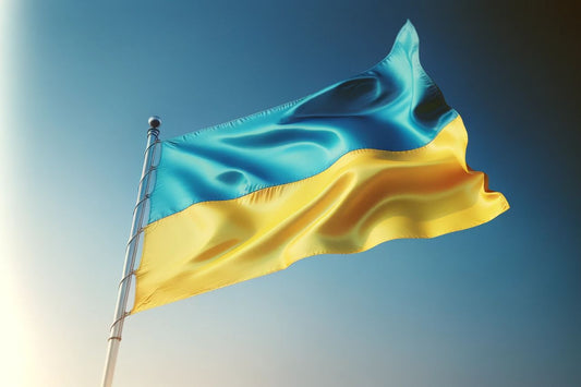 Vifter med Ukrainas flagg