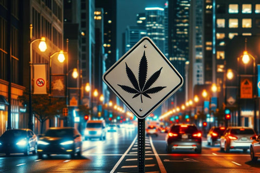 Cannabisskilt midt i gaten