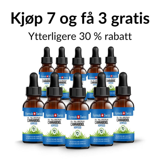 10-for-7 CBD oljer i Hampfrøolje (Spar 30% ekstra)